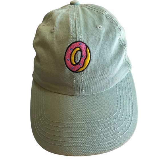 Odd Future OFWGKTA Tyler the Creator Donut Pink Strapback Hat Green - Picture 2 of 7
